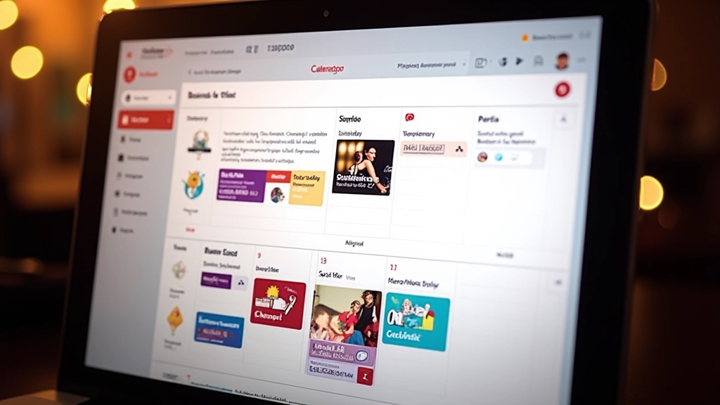 Calendário de eventos de dança